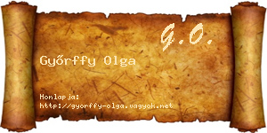 Győrffy Olga névjegykártya